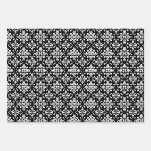  sierlijk 3D zwart-wit ontwerp Inpakpapier Vel (Voorkant)