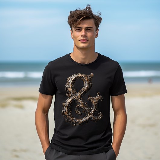 Sierlijk Ampersand-ontwerp T-shirt