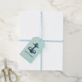 Sierlijk,Anker,Muntgroene Strepen Cadeaulabel (Met Touw)