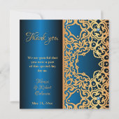 Sierlijk Antiek Goud En Blauwe Gejewelde Bedankt (Achterkant)