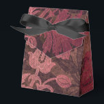 Sierlijk antiek kant damast bedankdoosjes<br><div class="desc">Vervuilde kant damast patroon favorietendoos in koper-,  bordeauxrode en zwarte accenten.</div>