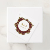 Sierlijk antiek kerst verguld kader monogram bedankjes labels (In situ)