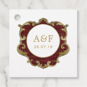 Sierlijk antiek kerst verguld kader monogram bedankjes labels (Voorkant)