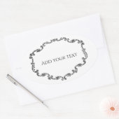 Sierlijk antiek lijstje - voeg uw tekst toe ovale sticker (Envelop)