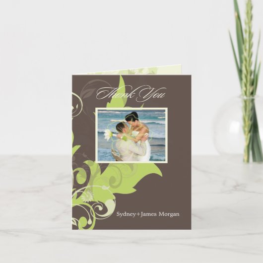 Sierlijk Blad/ Foto- en Dankkaarten Bedankkaart (Voorkant)