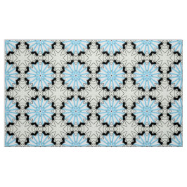 Sierlijk blauw en zwart geometrisch patroon stof