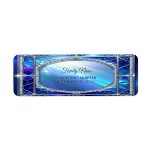 Sierlijk Blauw Kader Retouradres Etiket