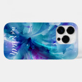 , sierlijk blauw & Paarse Abstracte bloemig Case-Mate iPhone Case (Achterkant (horizontaal))