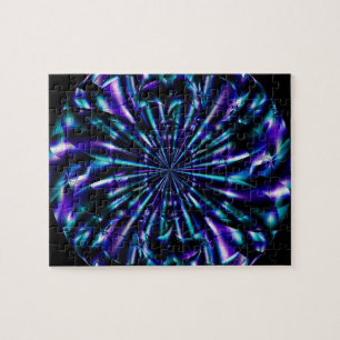 sierlijk Blauwe en Paarse fractale kunst Legpuzzel
