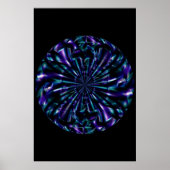 sierlijk | Blauwe en Paarse fractale kunst Poster (Voorkant)