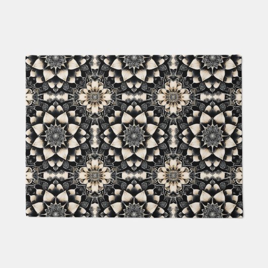 Sierlijk Bloem Mandala Ontwerp Deurmat (Voorkant)
