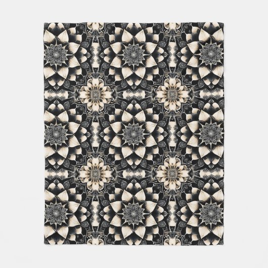 Sierlijk Bloem Mandala Ontwerp Fleece Deken (Voorkant)