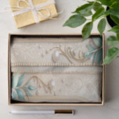 Sierlijk bloemenkader met parels tissuepapier (Geschenk)