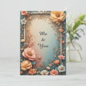 Sierlijk Bloemframe Kaart (Staand voorkant)