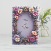 Sierlijk Bloemframe Kaart (Staand voorkant)