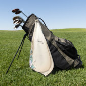 Sierlijk bloemframe met parels golfhanddoek (Groen)