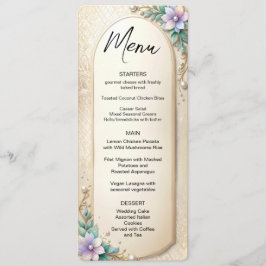 Sierlijk bloemframe met parels menu