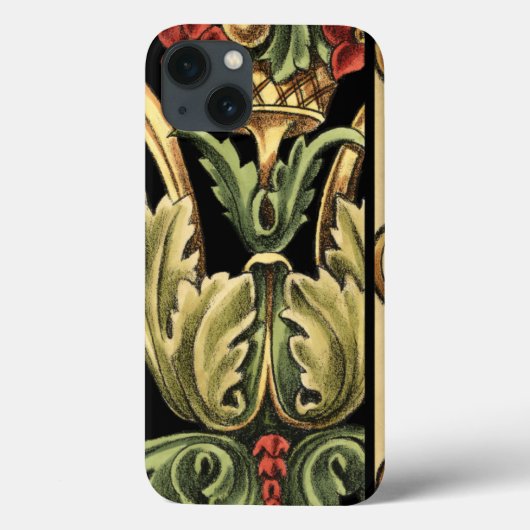 Sierlijk bloemmotief met zwarte randen Case-Mate iPhone case (Achterkant)