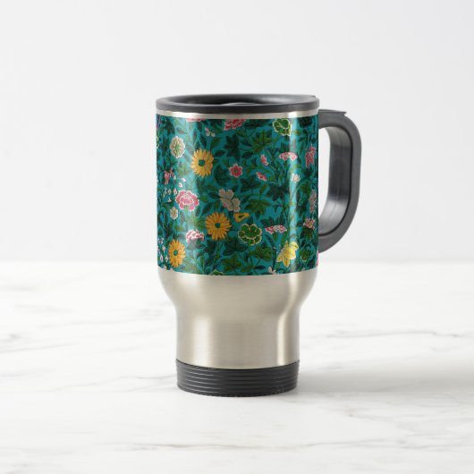 Sierlijk Bloemmotief Reisbeker (Voorkant rechts)