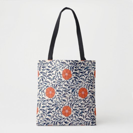 Sierlijk Bloemmotief Tote Bag (Voorkant)