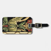 Sierlijk bloemontwerp met zwarte randen bagagelabel (Voorkant horizontaal)