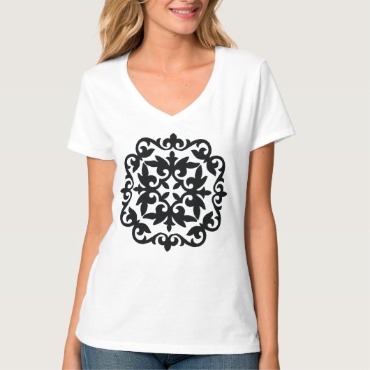 Sierlijk Bloemontwerp T-shirt (Voorkant)