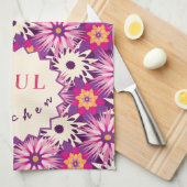 Sierlijk bloempatroon Roze Paars Astra Modern Theedoek (Quarter Fold)