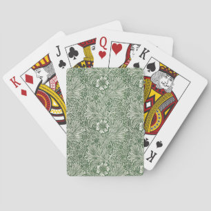 Sierlijk bloempatroon van witte bloemen en bladere pokerkaarten