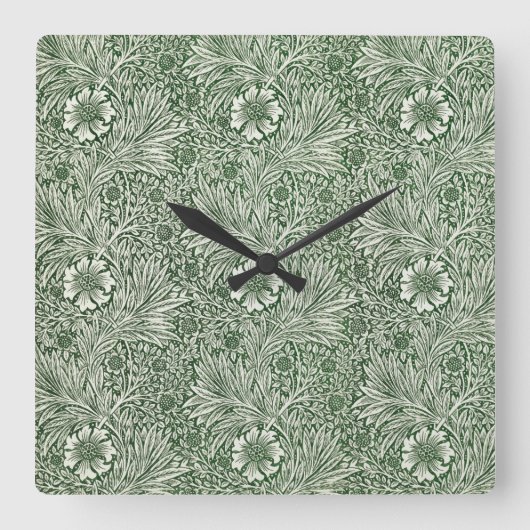 Sierlijk bloempatroon van witte bloemen en bladere vierkante klok (Voorkant)