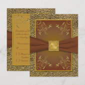 Sierlijk bruine en gouden RSVP-kaart Kaart (Voorkant / Achterkant)