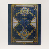 Sierlijk Byzantijns mozaïekpatroon blauw goud Legpuzzel (Verticaal)