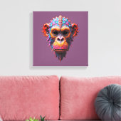 Sierlijk Chimp Masker Canvas Afdruk (Insitu (Woonkamer))