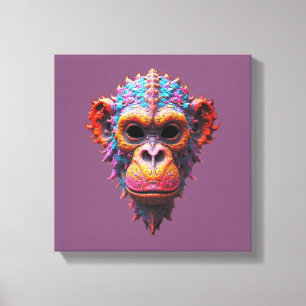 Sierlijk Chimpansee Masker Canvas Afdruk