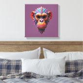 Sierlijk Chimpansee Masker Canvas Afdruk (Insitu (Slaapkamer))