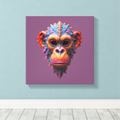 Sierlijk Chimpansee Masker Canvas Afdruk (Insitu (Houten vloer))