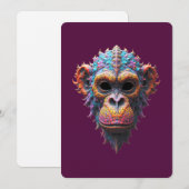 Sierlijk Chimpansee Masker Kaart (Voorkant / Achterkant)
