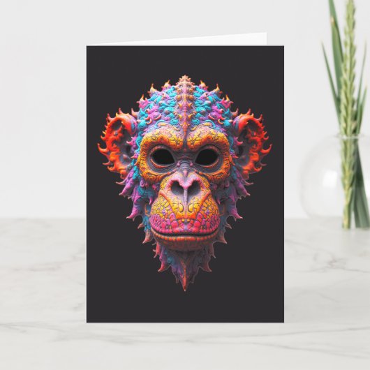 Sierlijk Chimpansee Masker Kaart (Voorkant)