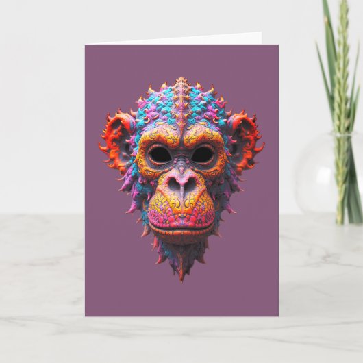 Sierlijk Chimpansee Masker Kaart (Voorkant)
