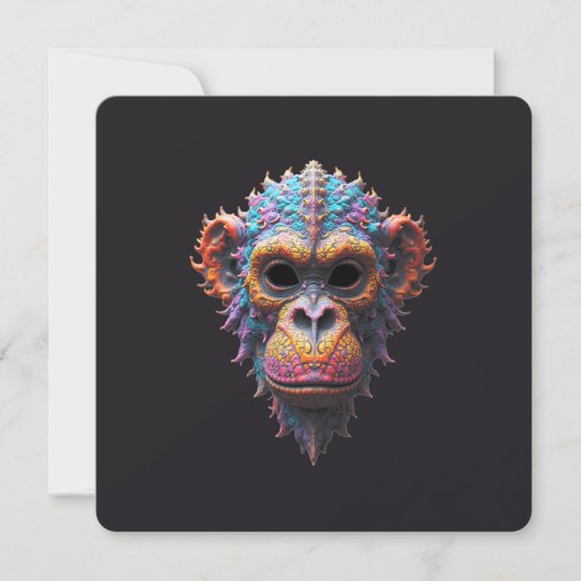 Sierlijk Chimpansee Masker Save The Date (Voorkant)