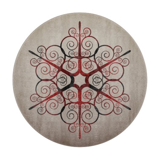 Sierlijk Damask element grijs leisteen kleur Snijplank (Voorkant)