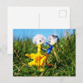 Sierlijk dansend actief Fubby poppetjes stel. Briefkaart (Voorkant / Achterkant)