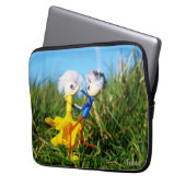 Sierlijk dansend actief Fubby poppetjes stel. Laptop Sleeve (Voorkant Links)