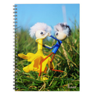 Sierlijk dansend actief Fubby poppetjes stel. Notitieboek