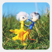 Sierlijk dansend actief Fubby poppetjes stel. Vierkante Sticker (Voorkant)