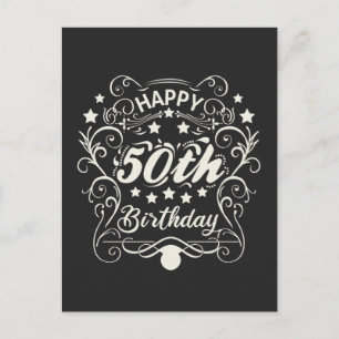 Sierlijk decoratief Gelukkig 50e verjaardag. Briefkaart