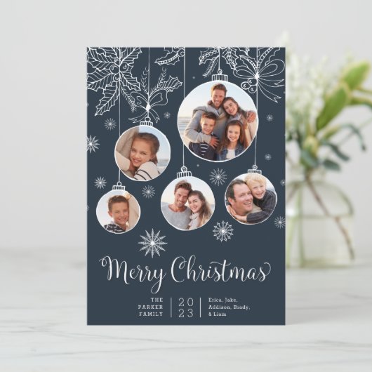 sierlijk | Foto Collage Holiday Kaart (Staand voorkant)