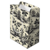 Sierlijk Frans toile patroon Medium Cadeauzakje (Achterkant Gekanteld)