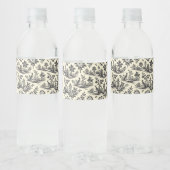 Sierlijk Frans toile patroon Waterfles Etiket (Flessen)