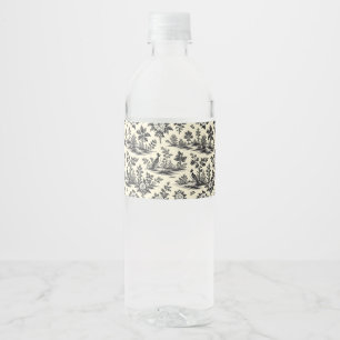 Sierlijk Frans toile patroon Waterfles Etiket