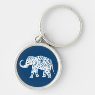 Sierlijk Geblauwd Olifant Motief Sleutelhanger